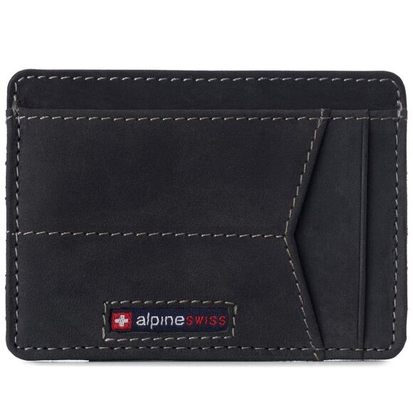 Alpine Swiss Men RFID Safe Minimalist Front Pocket Wallet Small Slim Card Holder - Picture 1 of 6